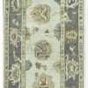 4′ x 13′ Pale Blue Fine Hand-Knotted Turkish Oushak Runner – Transitional Wool