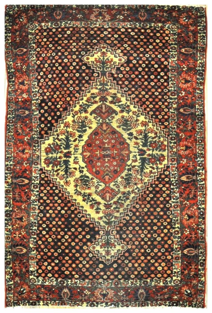 5′ x 7′ Navy Fine Hand-Knotted Persian Bakhtiary Rug – Traditional Wool