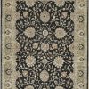 8′ x 11′ Black Fine Hand-Knotted Pakistani Oriental Rug – Transitional Wool