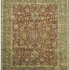 8′ x 10′ Green Fine Hand-Knotted Indian Oriental Rug – Traditional Wool