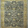 9′ x 12′ Indian Navy Gold Oriental Rug Traditional Wool