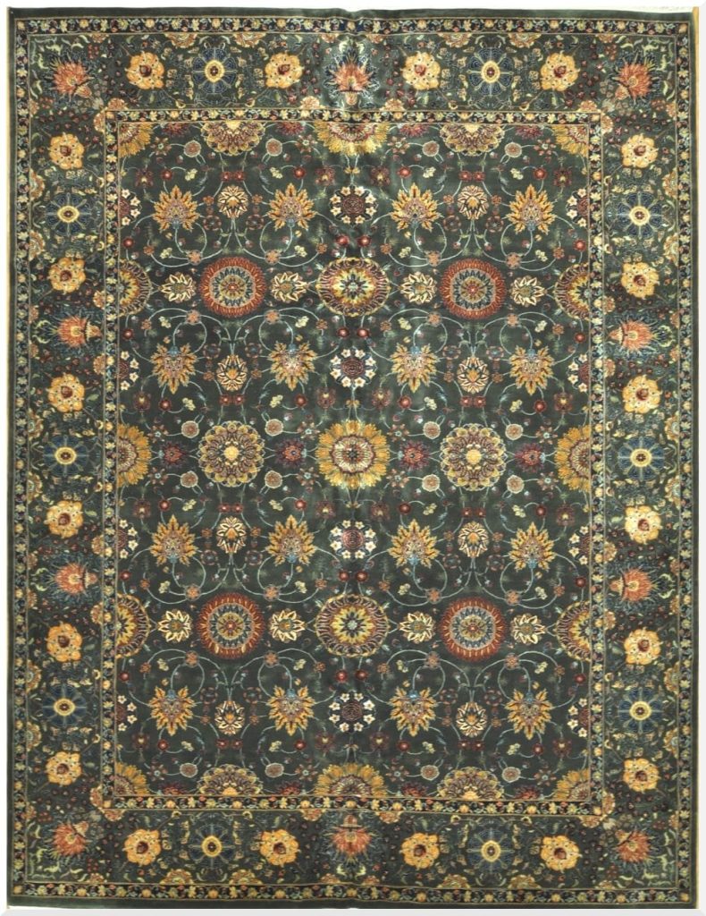 9′ x 12′ Traditional Indian Tabriz Design Handmade Oriental Rug