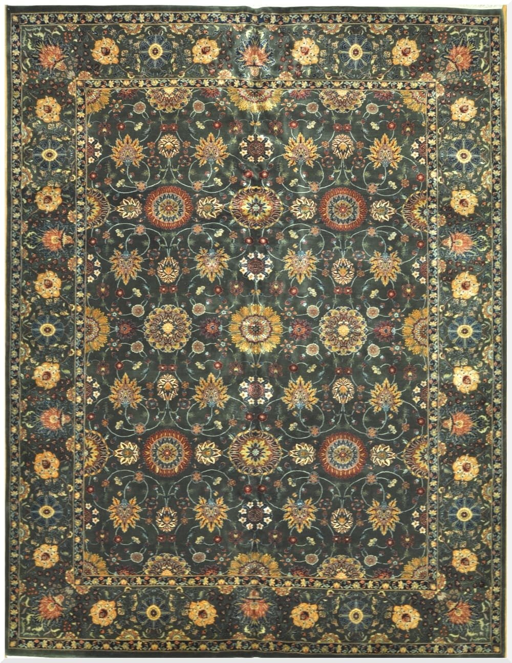 9′ x 12′ Traditional Indian Tabriz Design Handmade Oriental Rug
