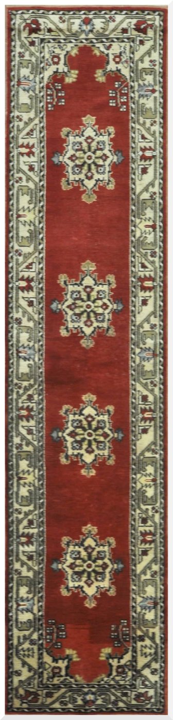 2′ x 10′ Vintage Turkish Oushak Red Runner Traditional Wool