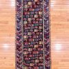 3′ x 9′ Midnight Black and Jewel-Toned Hand-Knotted Antique Caucasian Seychur Shirvan Runner – Collector’s Wool