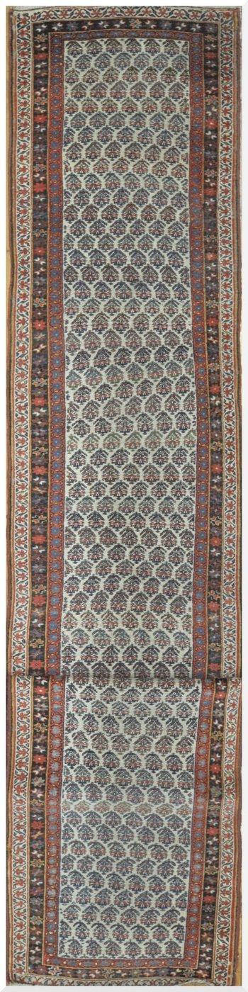 3′ x 17′ Antique Persian Ivory Runner Rug – Hand-Knotted Wool 3′ x 17′ Antique Persian Ivory Runner Rug – Hand-Knotted Wool