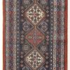 3′ x 18′ Antique Persian Heriz Runner Rug – Navy Blue – Hand Knotted Wool