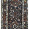 3′ x 17′ Antique Persian Heriz Navy Rust Tribal Runner Rug – Traditional Hand-Knotted Wool