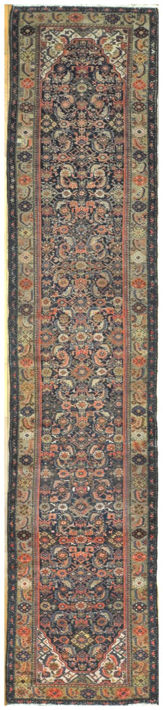 3′ x 17′ Antique Persian Malayer Runner Rug – Navy – Hand Knotted Wool 3′ x 17′ Antique Persian Malayer Runner Rug – Navy – Hand Knotted Wool