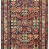 4′ x 11′ Semi Antique Persian Malayer Red Runner Rug Traditional Wool