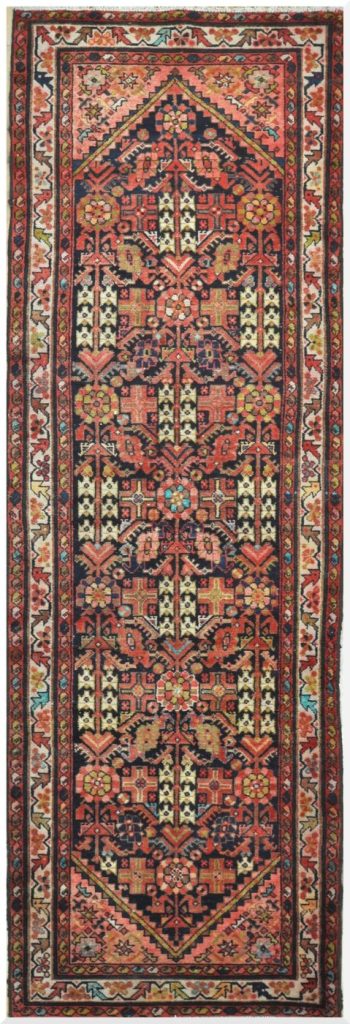 4′ x 11′ Semi Antique Persian Malayer Red Runner Rug Traditional Wool
