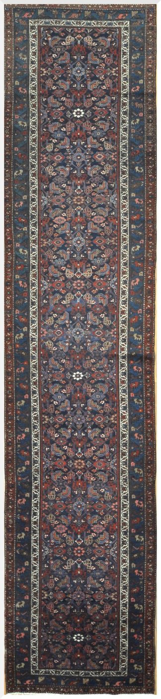 4′ x 16′ Persian Navy Runner Malayer Rug – Traditional Hand-Knotted Wool