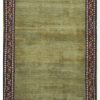 3′ x 18′ Semi Antique Persian Mahal Runner Rug – Olive Green – Hand Knotted Wool