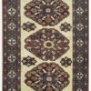 4′ x 13′ Vintage Persian Meshkin Traditional Runner Rug Ivory Navy Wool
