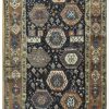 3′ x 13′ Antique Caucasian Ganjeh Navy Tribal Runner Rug – Traditional Wool