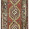 4′ x 10′ Turkish Rust Ivory Medallion Rug – Vintage Hand-Knotted Wool