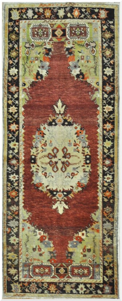 4′ x 10′ Turkish Oushak Red Vintage Rug Traditional Wool