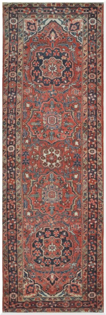 4′ x 11′ Terracotta Fine Hand-Knotted Persian Runner – Traditional Wool