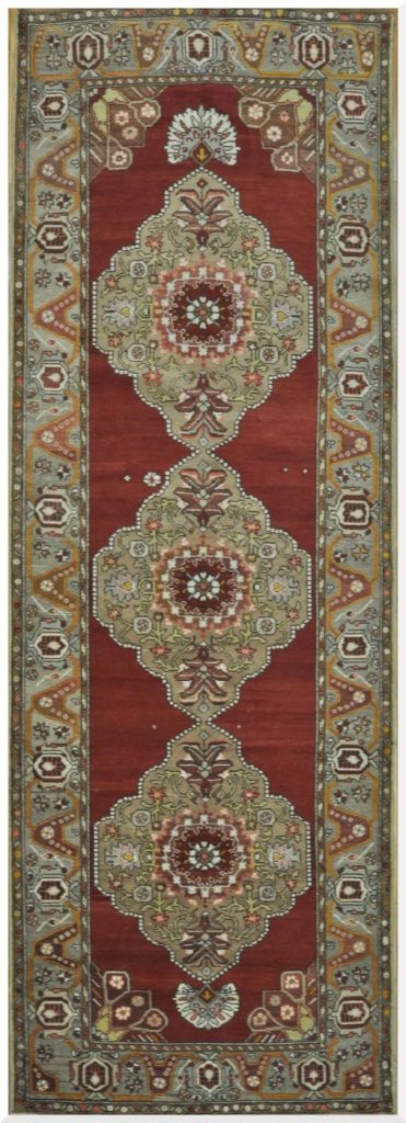 4′ x 11′ Red Anatolian Medallion Turkish Runner Rug – Traditional Wool