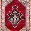 4′ x 6′ Red Hand-Knotted Vintage Turkish Tribal Rug – Traditional Wool