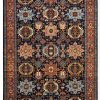 9′ x 12′ Navy Fine Hand-Knotted Indian Karajah Design Rug – Traditional Wool