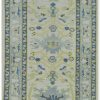3′ x 8′ Light Blue Fine Hand-Knotted Turkish Oushak Runner Rug – Transitional Wool