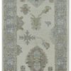 3′ x 13′ Ivory Fine Hand-Knotted Turkish Oushak Rug – Transitional Wool