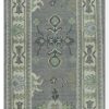 3′ x 17′ Grey Fine Hand-Knotted Turkish Oushak Runner Rug – Transitional Wool