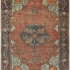 9′ x 14′ Red Fine Hand-Knotted Persian Antique Sarouk Farahan Rug – Traditional Wool