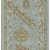 2′ x 5′ Blue Fine Hand-Knotted Turkish Oushak Rug – Traditional Wool