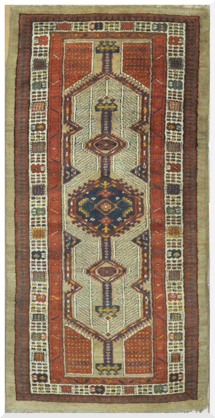 3′ x 7′ Red Fine Hand-Knotted Persian Vintage Sarab Runner Rug – Traditional Wool 3′ x 7′ Red Fine Hand-Knotted Persian Vintage Sarab Runner Rug – Traditional Wool