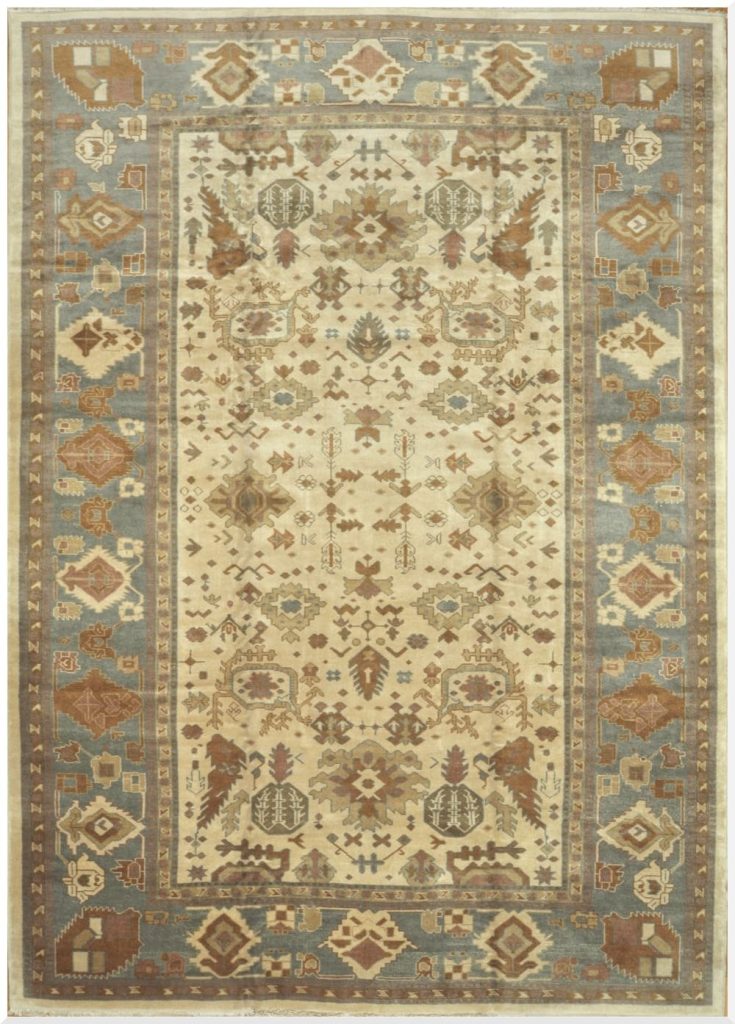 11′ x 15′ Vintage Turkish Oushak Rug – Ivory 11′ x 15′ Vintage Turkish Oushak Rug – Ivory
