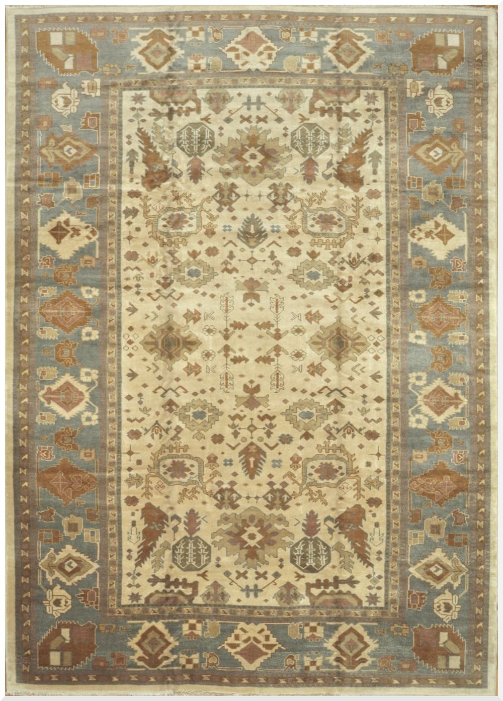 11′ x 15′ Vintage Turkish Oushak Rug – Ivory