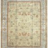 13′ x 16′ Turkish Ivory Oushak Rug – Vintage Hand-Knotted Wool