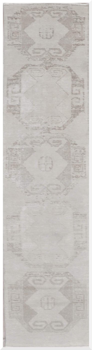 3′ x 11′ Turkish Anatolian Ivory Runner Rug Transitional Wool