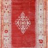 4′ x 6′ Coral Fine Hand-Knotted Turkish Oushak Rug – Traditional Wool