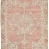 4′ x 7′ Turkish Blush Ivory Oushak Rug – Antique Hand-Knotted Wool