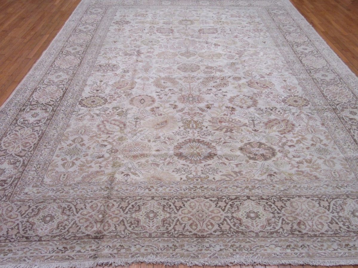 10′ x 13′ Turkish Sivas Tabriz Design Rug – Vintage Hand-Knotted Wool