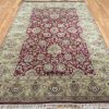 6′ x 9′ Indian Handmade Olive Green Oriental Rug – Hand-Knotted Wool