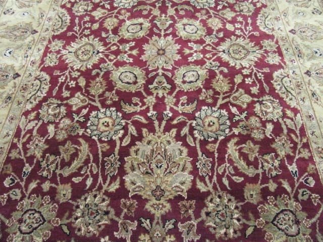 6′ x 9′ Indian Handmade Olive Green Oriental Rug – Hand-Knotted Wool