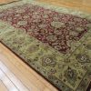 6′ x 9′ Indian Handmade Olive Green Oriental Rug – Hand-Knotted Wool