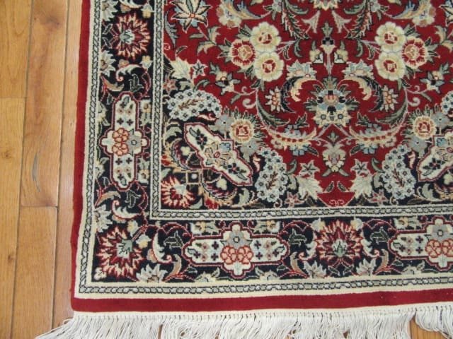 3′ x 8′ Red Fine Hand-Knotted Pakistan Kashan Design  Oriental Rug – Traditional Wool