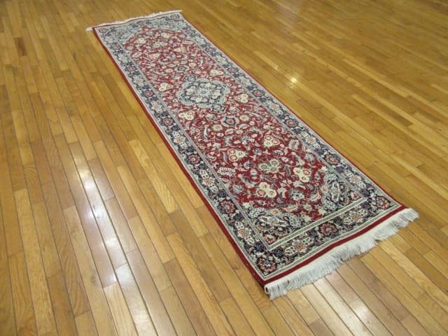 3′ x 8′ Red Fine Hand-Knotted Pakistan Kashan Design  Oriental Rug – Traditional Wool