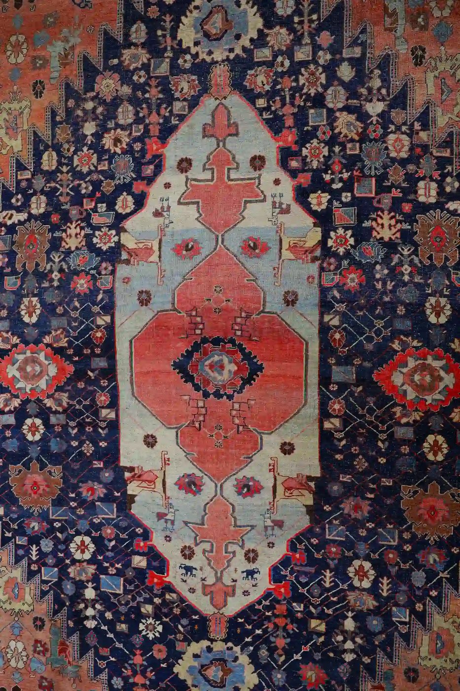 11′ x 19′ Red Fine Hand-Knotted Antique Persian Bidjar – Traditional Wool