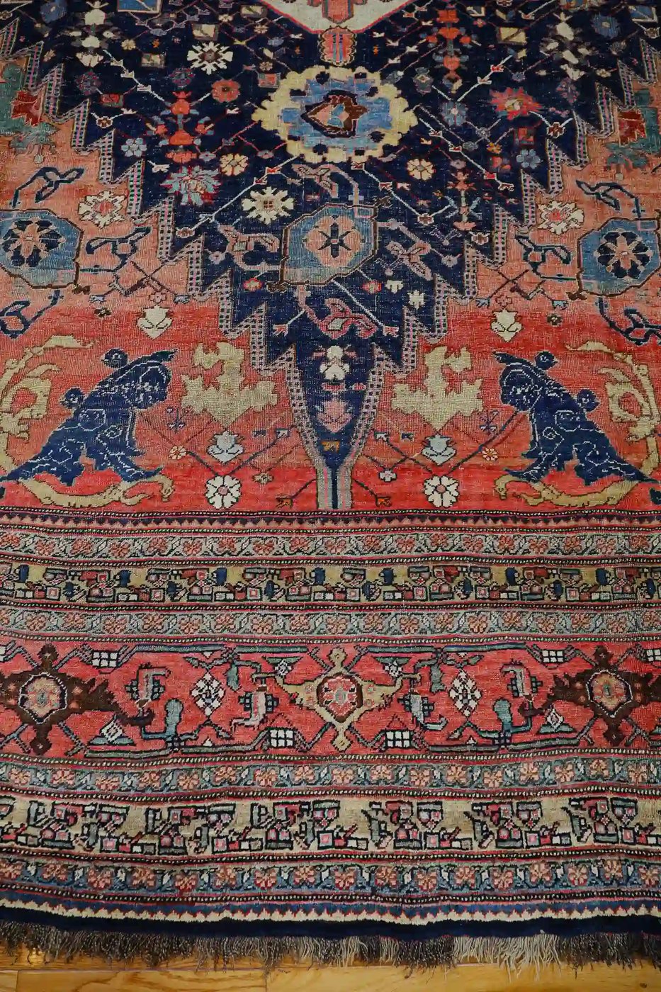 11′ x 19′ Red Fine Hand-Knotted Antique Persian Bidjar – Traditional Wool