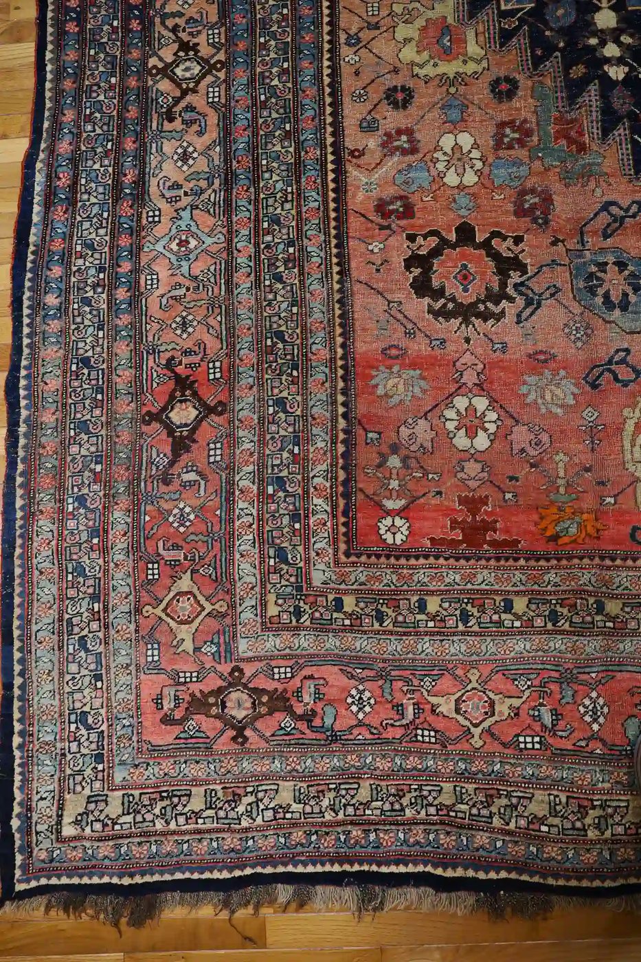 11′ x 19′ Red Fine Hand-Knotted Antique Persian Bidjar – Traditional Wool