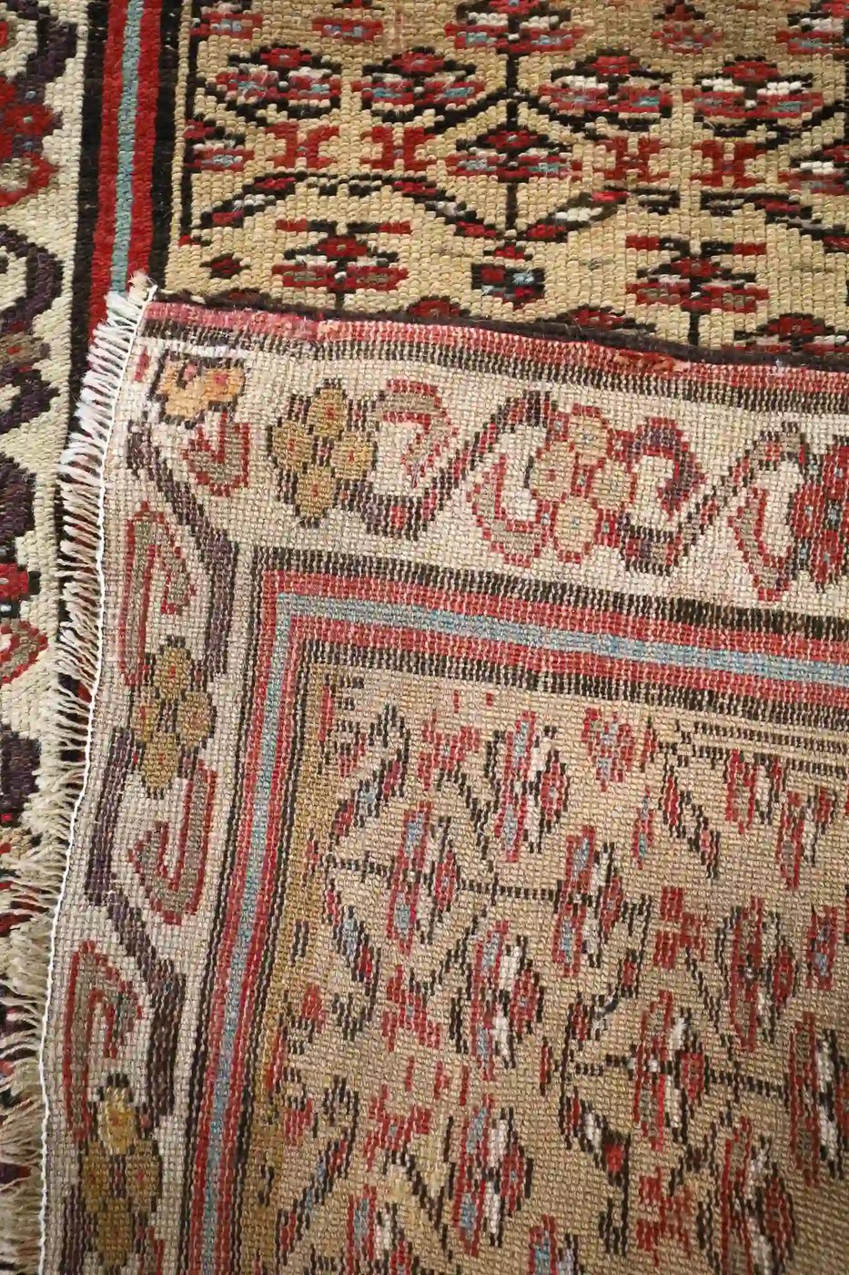 3′ x 13′ Beige Fine Hand-Knotted Persian Malayer Rug – Herati Runner Wool