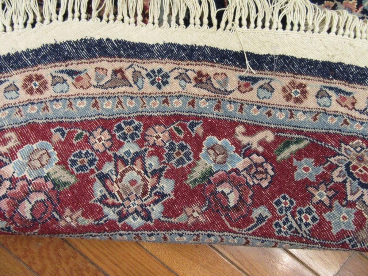 7′ x 7′ Navy Fine Round Hand-Knotted Chinese Oriental Rug – Traditional Wool