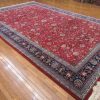 11′ x 16′ Red Fine Hand-Knotted Chinese Kashan Design Rug – Traditional Wool
