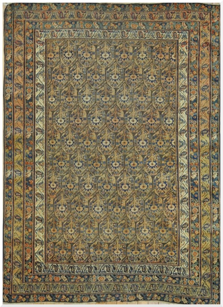 4′ x 6′ Persian Afshar Blue Allover Rug – Antique Wool